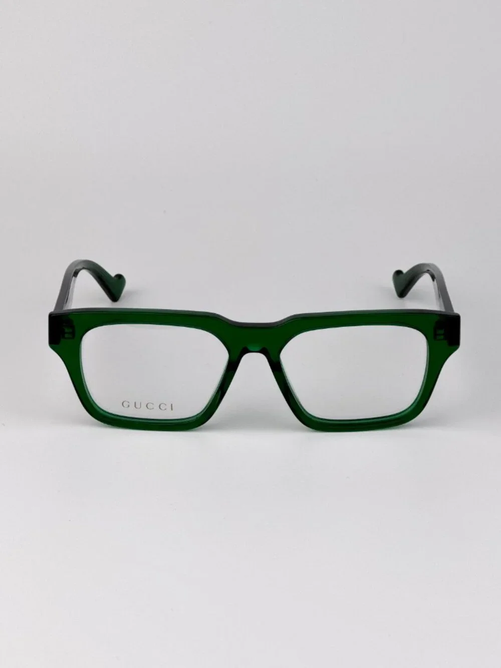 Gucci GG0963O 004 Rectangular Square Eyeglasses Transparent Green NEW AUTHENTIC
